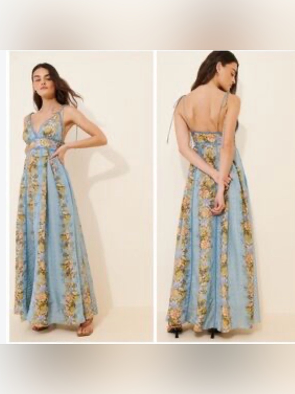 Bhanuni Anthropologie Veil Maxi Floral Lace trim Dress size XS